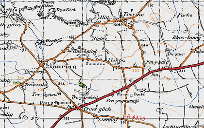 Old map of Llanon in 1946