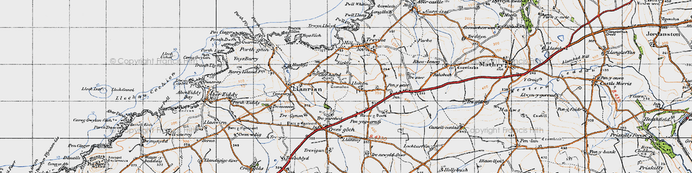 Old map of Llanon in 1946