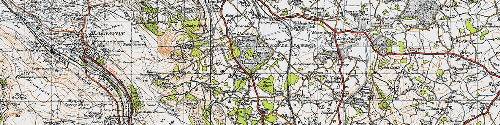 Old map of Blaen Ochran in 1946