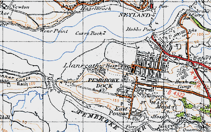 Old map of Llanreath in 1946