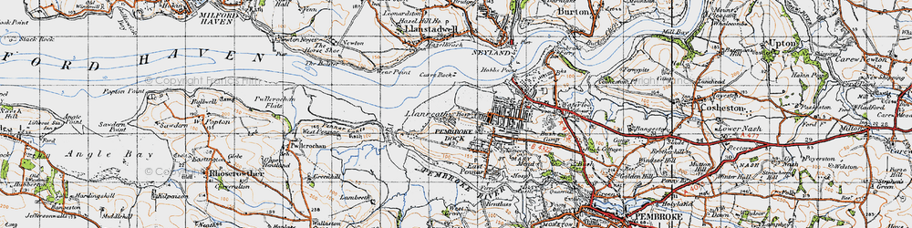Old map of Llanreath in 1946