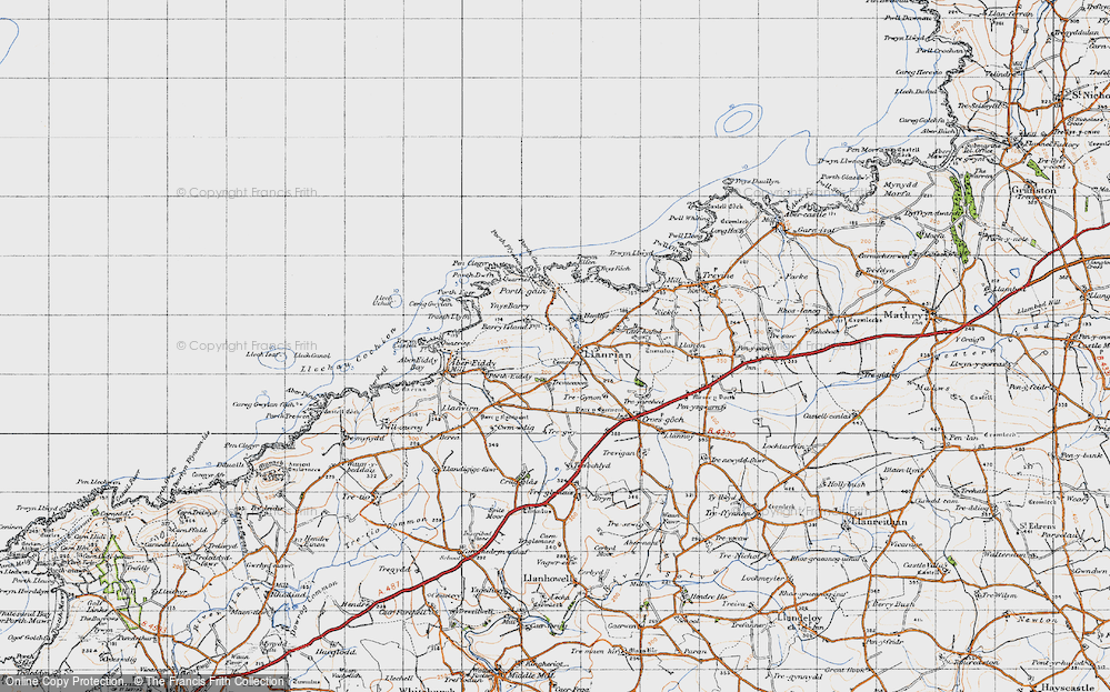 Old Map of Historic Map covering Trevaccoon in 1946