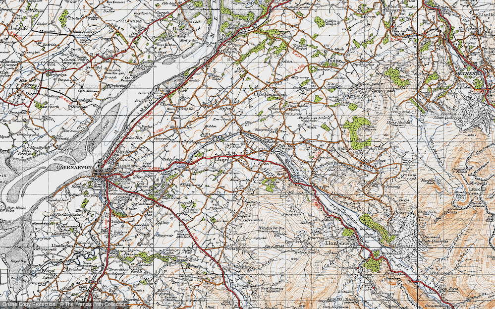 Old Map of Llanrug, 1947 in 1947