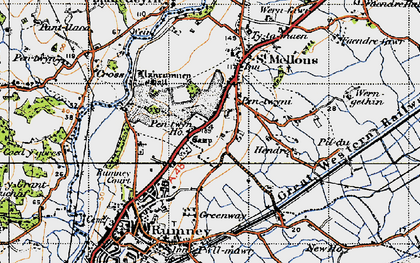 Old map of Llanrumney in 1947