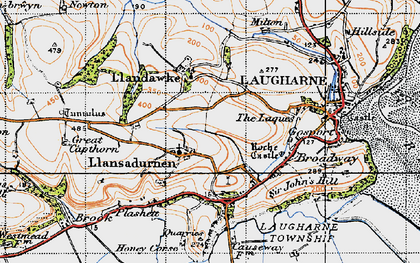 Old map of Llansadurnen in 1946