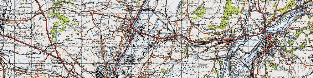 Old map of Llansamlet in 1947