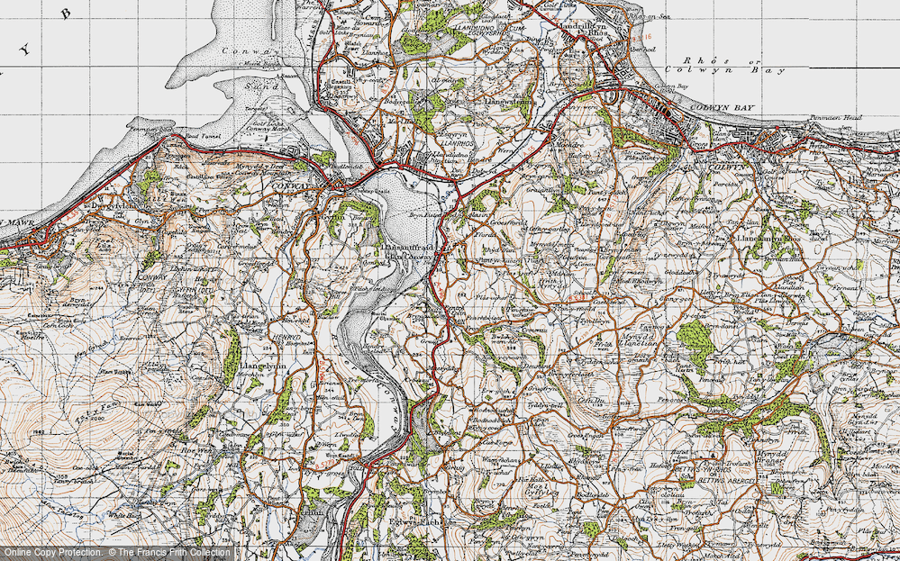 Old Map of Llansanffraid Glan Conwy, 1947 in 1947