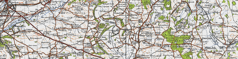 Old map of Llansannor in 1947