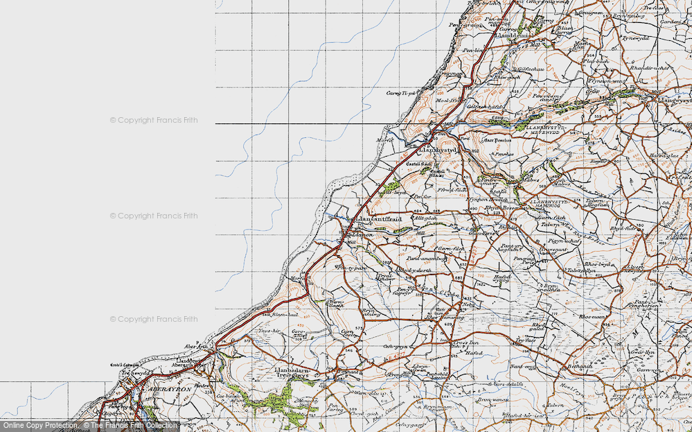 Old Map of Llansantffraed, 1947 in 1947