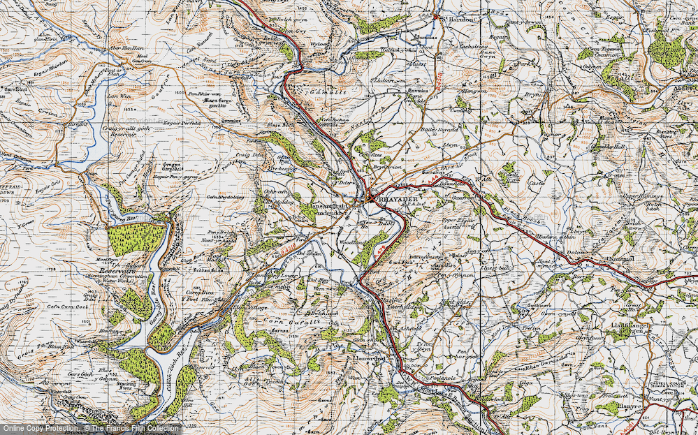 Old Map of Llansantffraed-Cwmdeuddwr, 1947 in 1947