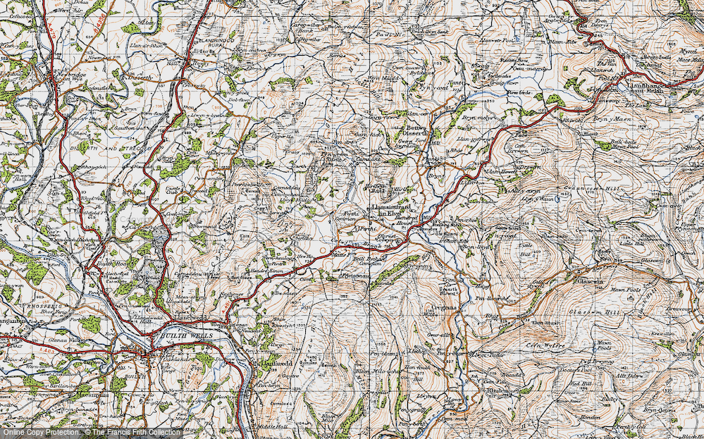Old Map of Llansantffraed-in-Elwel, 1947 in 1947