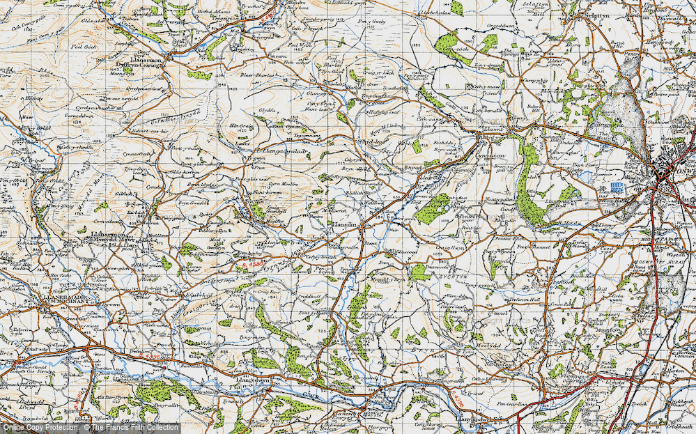 Old Map of Llansilin, 1947 in 1947