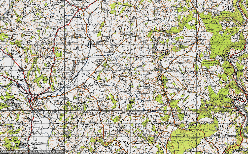 Old Map of Llansoy, 1946 in 1946