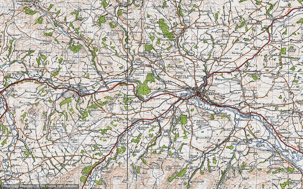 Old Map of Llanspyddid, 1947 in 1947