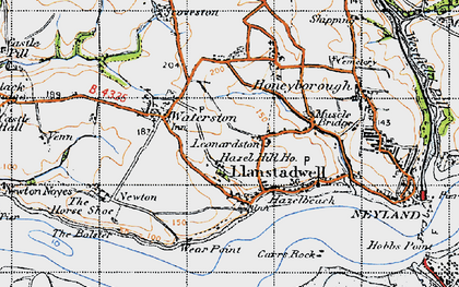 Old map of Llanstadwell in 1946