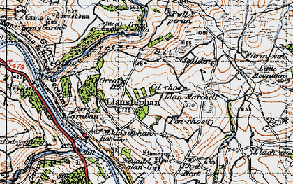 Old map of Llanstephan in 1947