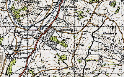 Old map of Llanteems in 1947
