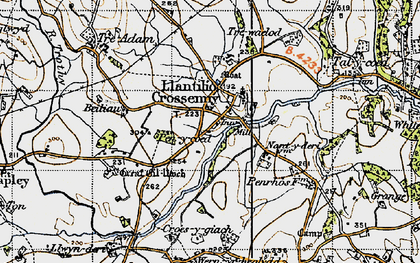 Old map of Llantilio Crossenny in 1947