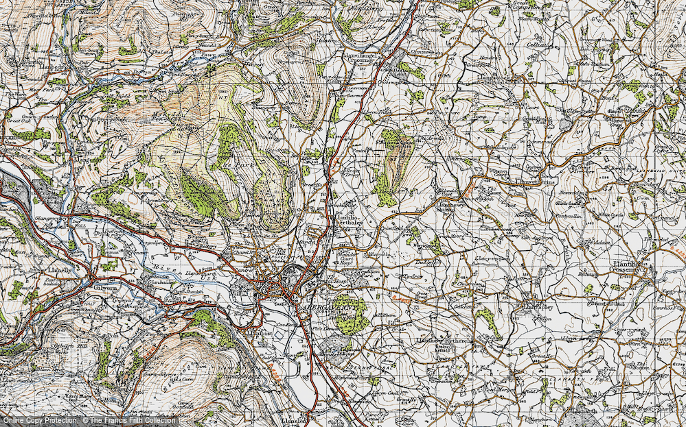 Old Map of Historic Map covering Triley Mill in 1947