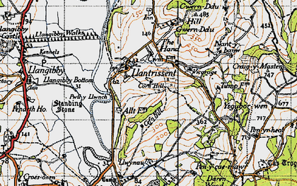 Old map of Llantrisant in 1946