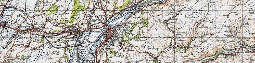 Old map of Llantwit in 1947
