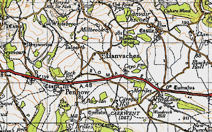 Old map of Llanvaches in 1946