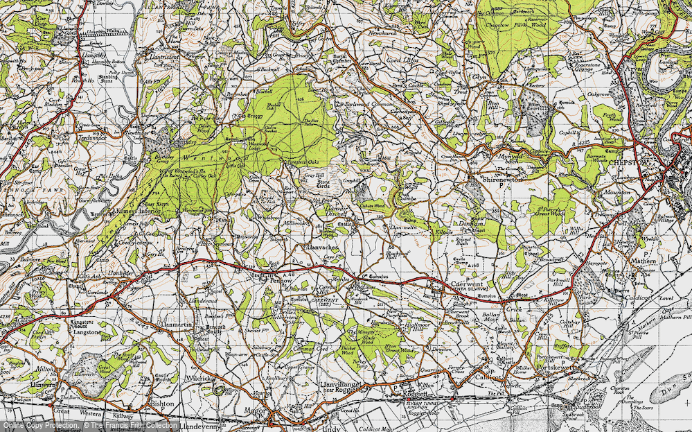 Old Map of Llanvair-Discoed, 1946 in 1946