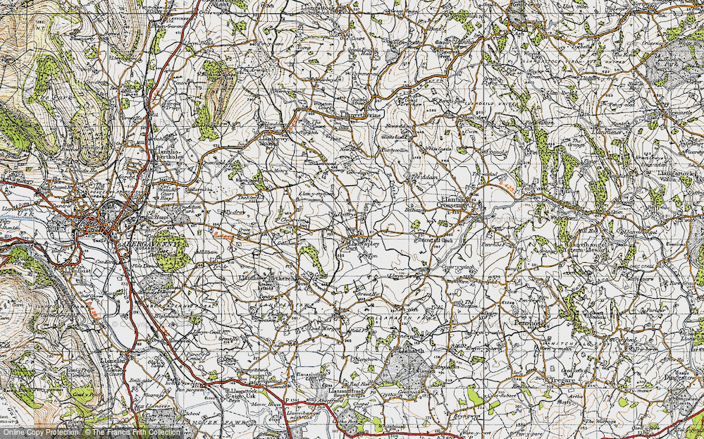 Old Map of Llanvapley, 1947 in 1947