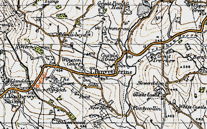 Old map of Llanvetherine in 1947