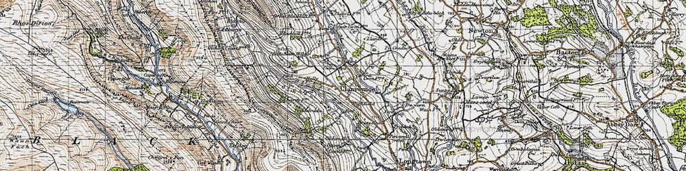 Old map of Brass Knoll in 1947
