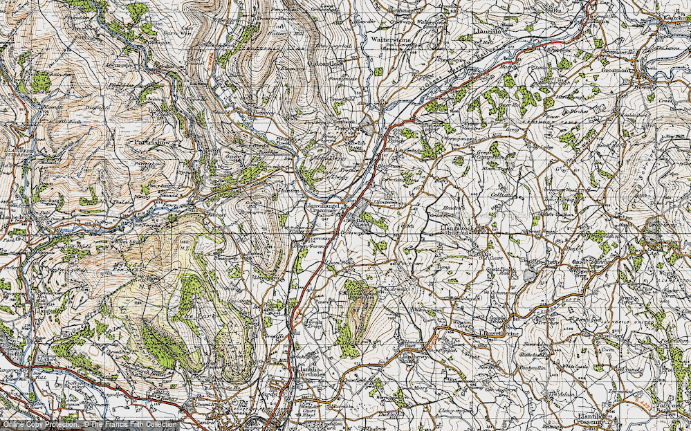 Old Map of Historic Map covering Blaengavenny in 1947