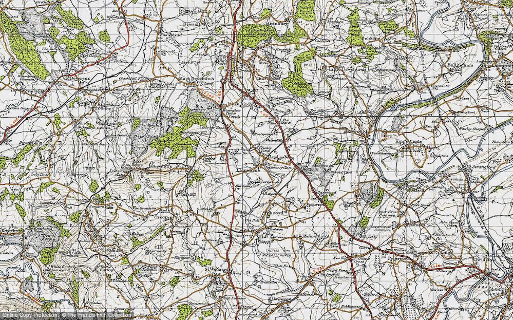 Old Map of Historic Map covering Brom-y-Court in 1947