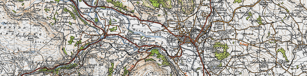 Old map of Llanwenarth in 1947