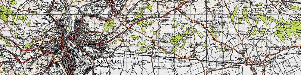 Old map of Llanwern in 1946