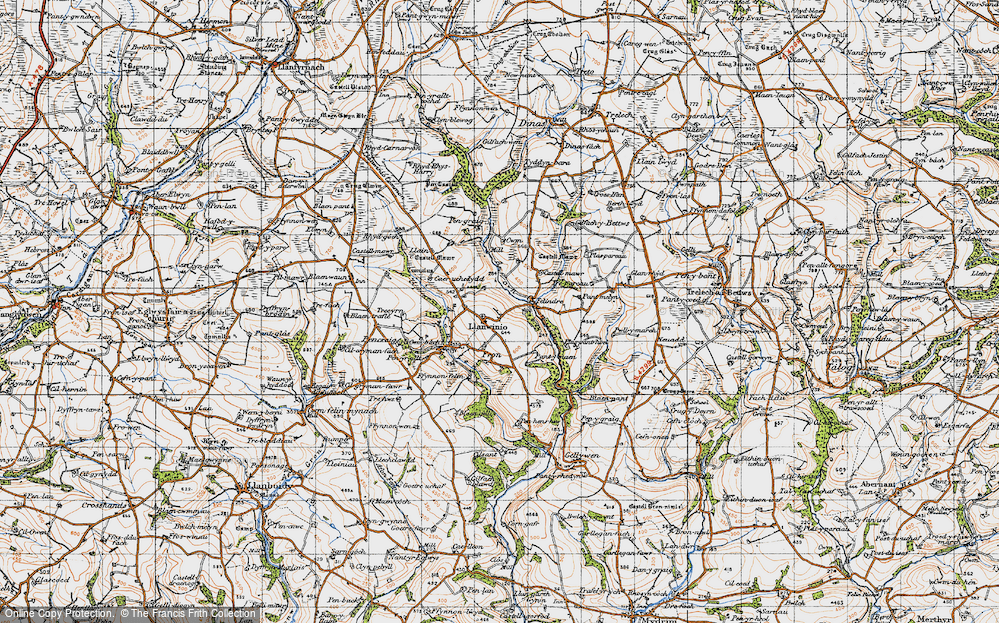 Old Map of Historic Map covering Caer-uchedydd in 1946