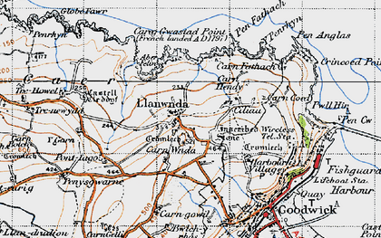 Old map of Y Globa Fawr in 1947