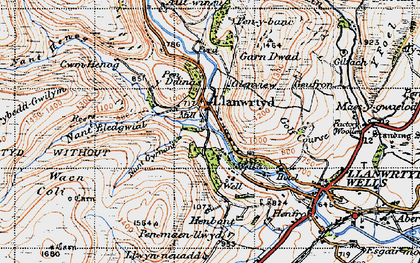 Old map of Llanwrtyd in 1947