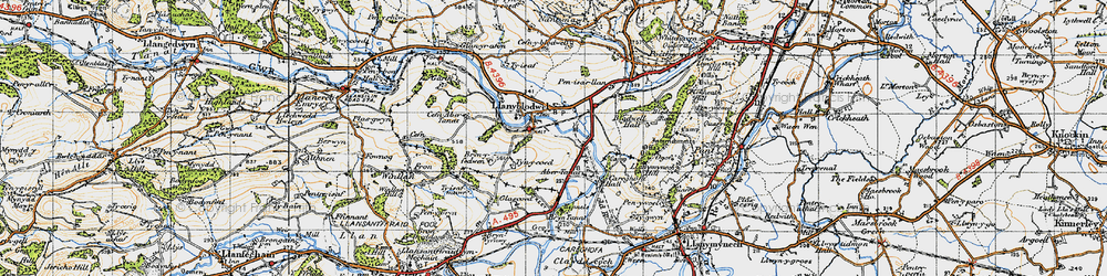 Old map of Llanyblodwel in 1947