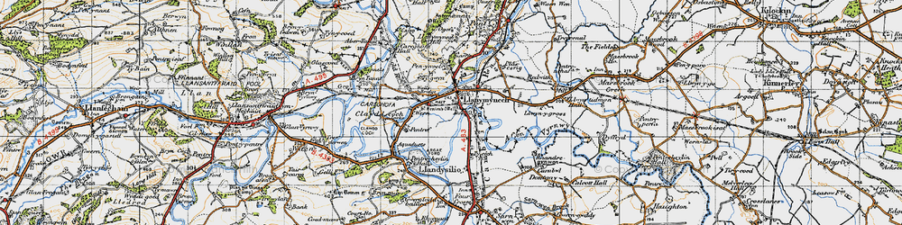 Old map of Llanymynech in 1947
