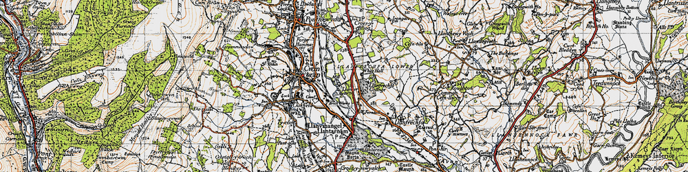 Old map of Llanyrafon in 1946
