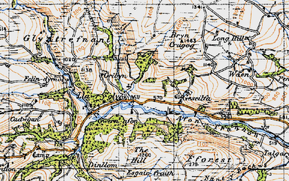 Old map of Llawr-y-glyn in 1947
