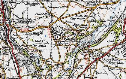 Old map of Llay in 1947