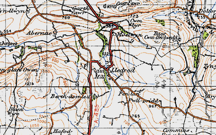 Old map of Lledrod in 1947