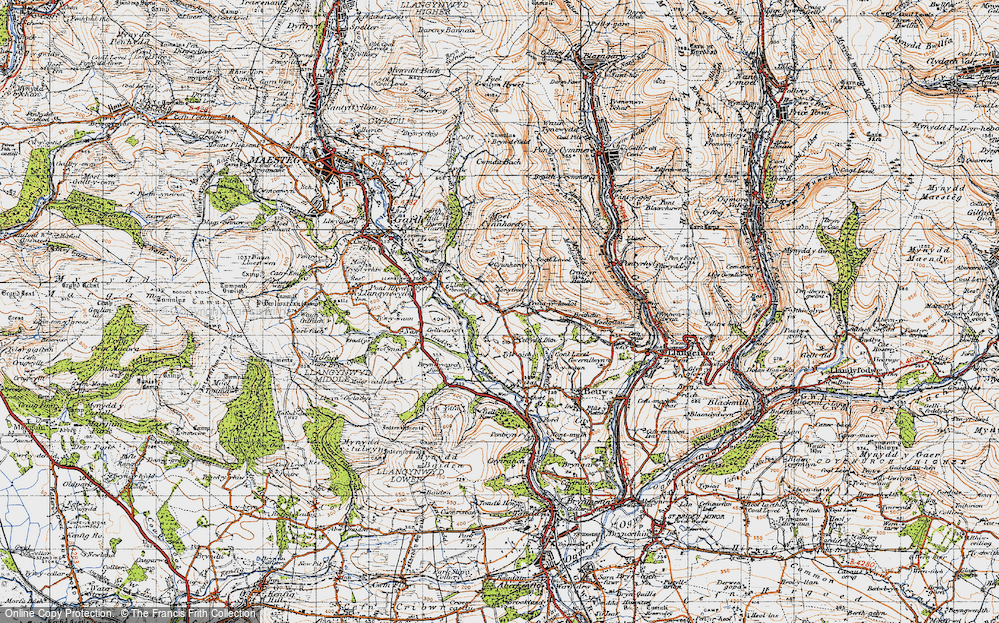 Old Map of Lletty Brongu, 1947 in 1947