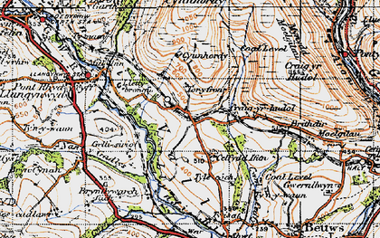 Old map of Brynllywarch in 1947