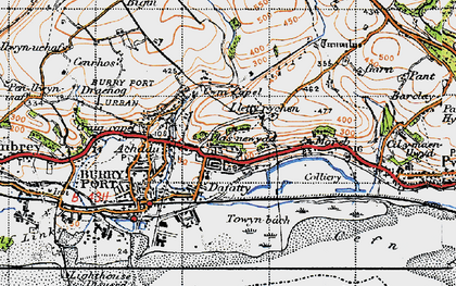 Old map of Llettyrychen in 1946