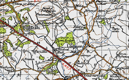 Old map of Lleyn Peninsula in 1947