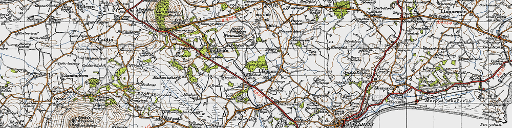 Old map of Bryn-moelyn Ho in 1947