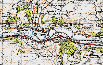 Old map of Llidiart-y-Parc in 1947