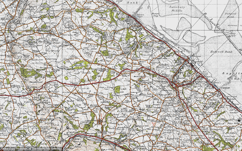 Old Map of Lloc, 1947 in 1947